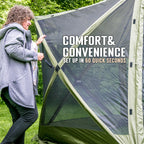 Clam Quick-Set Venture 9 X 9 Foot Portable Pop-Up Outdoor Camping Gazebo Screen Tent 5 Sided Canopy Shelter With Ground Stakes A