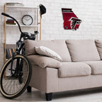 Rico Industries Nfl Atlanta Falcons State Shape Shape Cut Pennant - Home And Living Room D  Cor - Soft Felt Ez To Hang 18X0.10X1