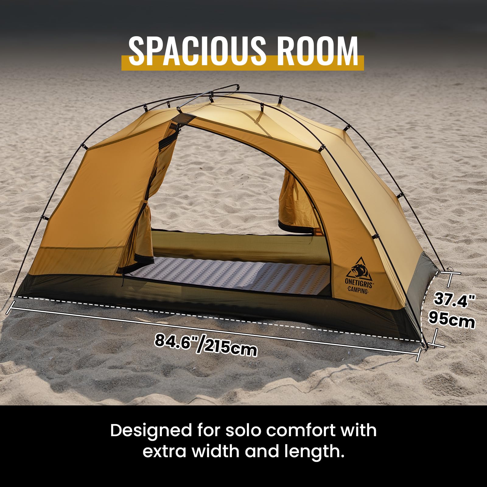 Onetigris Stella 4 Season Camping Tent Backpacking 1 Person Waterproof Lightweight Easy Setup Instant 3000Mm Waterproof Rating O