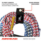 Airhead Water Ski Rope, 4 Section For Water Skis, Wakeboards And Kneeboards,Black