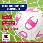 Champion Playmaker Soccer Ball (Size 4, Surf The Web/White) - 12-Panel Design, Enhanced Control, Durable TPU Cover & Butyl Bladd