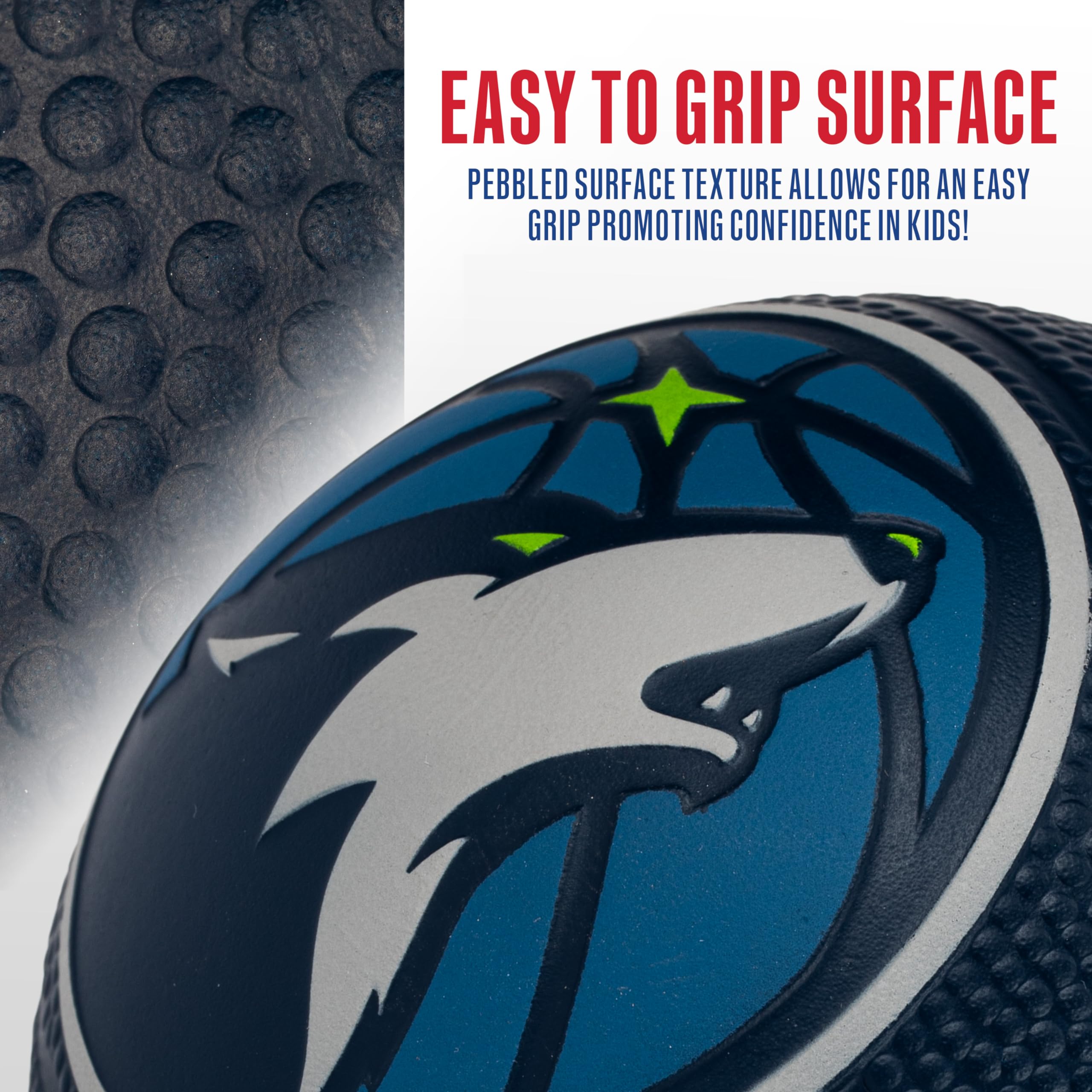 Franklin Sports Nba Minnesota Timberwolves Mini Foam Basketball - Kids 5.5'' Inch Toy Basketball For Over The Door + Mini Indoor