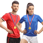 Juvale 12 Pack Gold Winning Participation Medal Awards For Contests With Neck Ribbon For Sports, Competitions, Tournaments, Spel