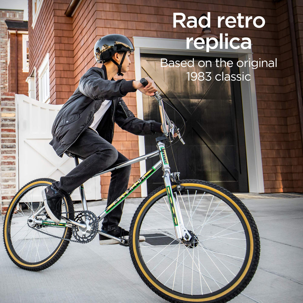 Schwinn Predator Team 24 Freestyle BMX Bike, Throwback 1983 Design, Single-Speed Drivetrain, Hi-Ten Steel Frame, Rattrap Pedals,