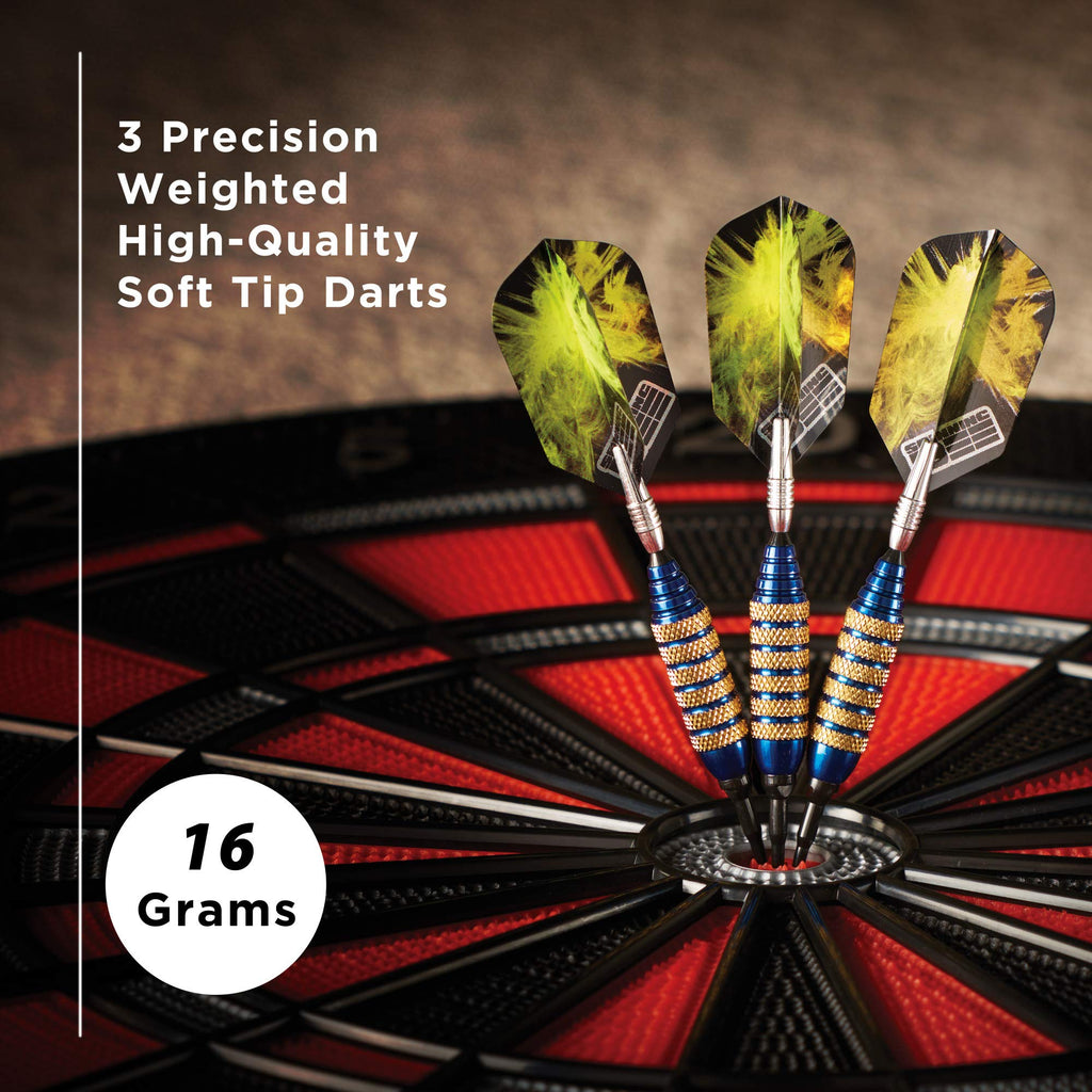 Viper Spinning Bee Soft Tip Darts With Casemaster Storage/Travel Case, Blue, 16 Grams