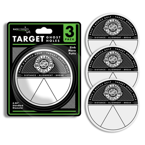 3-Pack Target Ghost Holes Golf Training Set, Portable Outdoor & Indoor Putting Practice Golf Training Putters, Standard 4.25    