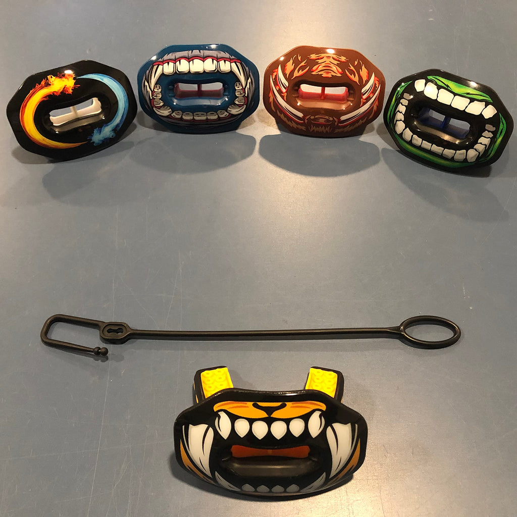 Oral Mart Football Mouth Guard (Tiger Bite) - Lip Guard Mouthpiece - Football Mouthguard Pacifier Protector With Detachable Stra