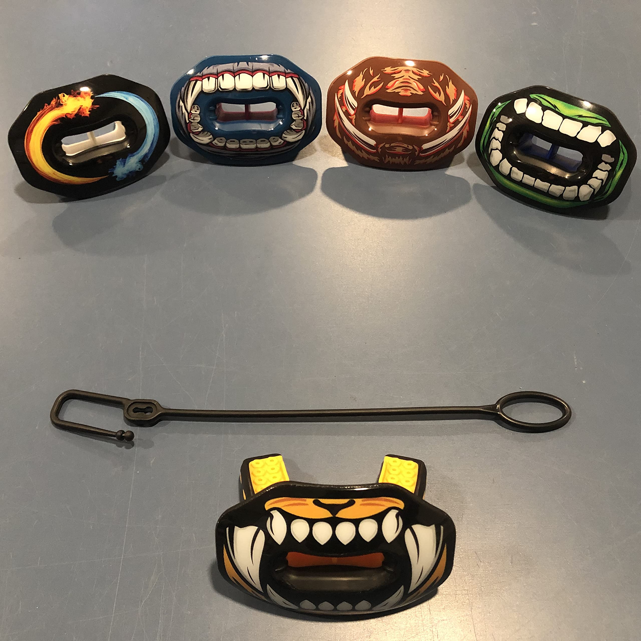 Oral Mart Football Mouth Guard (Tiger Bite) - Lip Guard Mouthpiece - Football Mouthguard Pacifier Protector With Detachable Stra