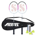 SilverS Aluminium Stricker Badminton Kit (2 Racquets With Full Cover, 1 Box Plastic Shuttlecock Pack Of 3)(Pink/Black)