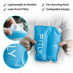 Fitly Soft Flask - 17 Oz (500 Ml) - Shrink As You Drink Soft Water Bottle For Hydration Pack - Folding Water Bottle For Running