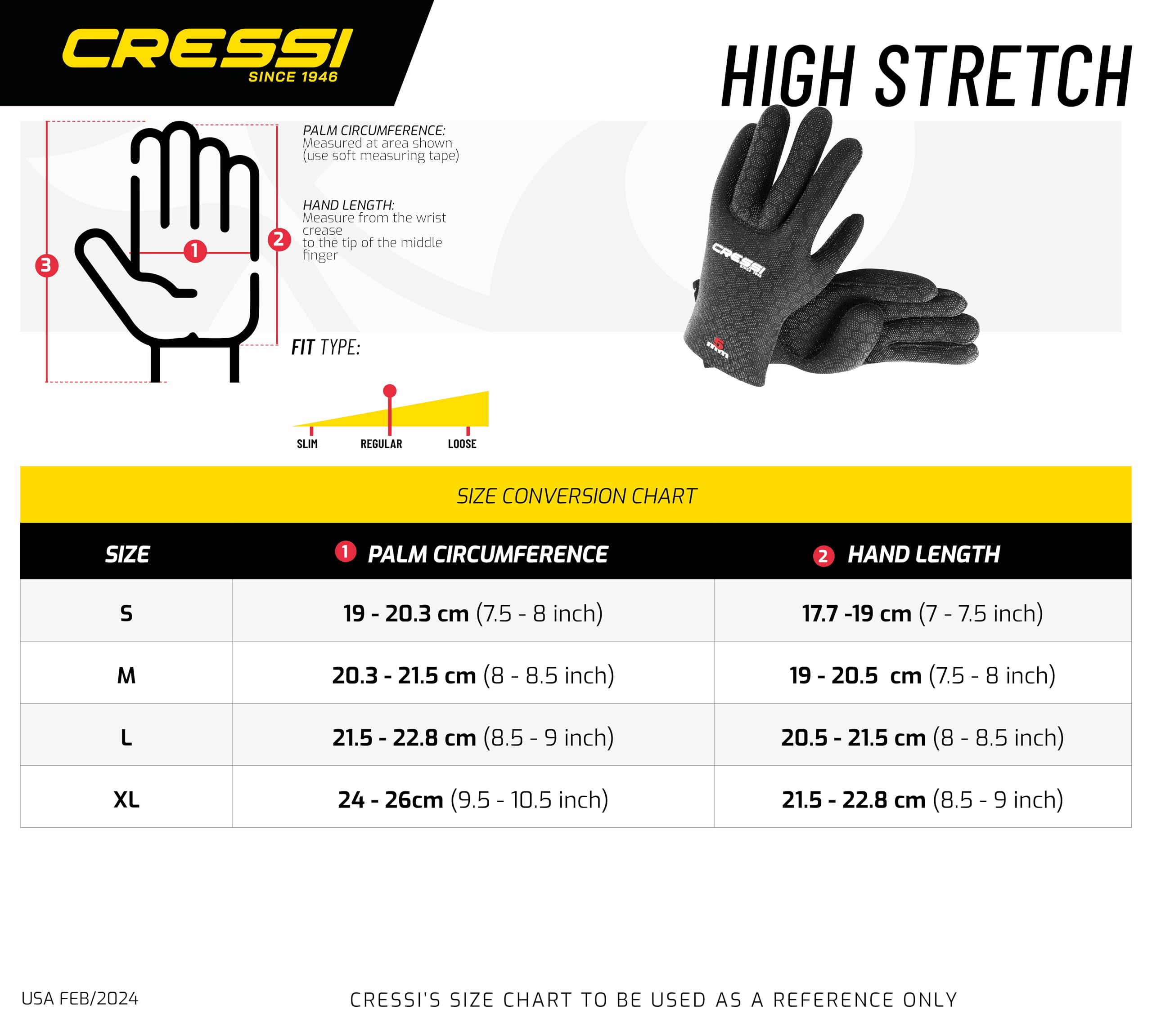 Cressi High Stretch 3.5Mm, M , Black