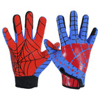 AIGEVTURE Youth Football Gloves Kids Inspired Receiver Gloves Boys Girls Unmatched Grip Comfort Blue and Red X-Large