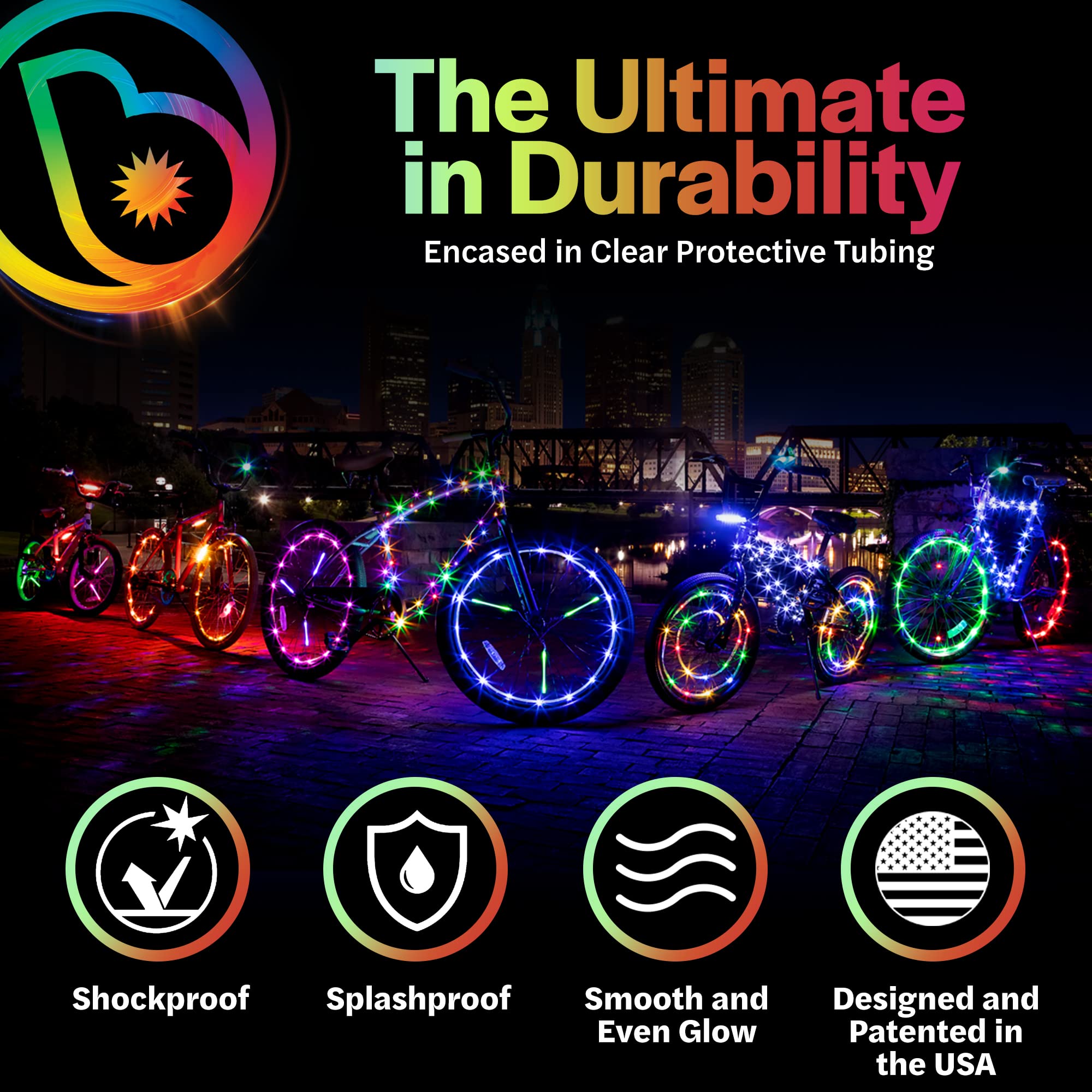 Bike Wheel Lights by Brightz WheelBrightz LED Burning Man Bike Lights Bicycle Accessories Spoke Decorations for The Playa - Be S