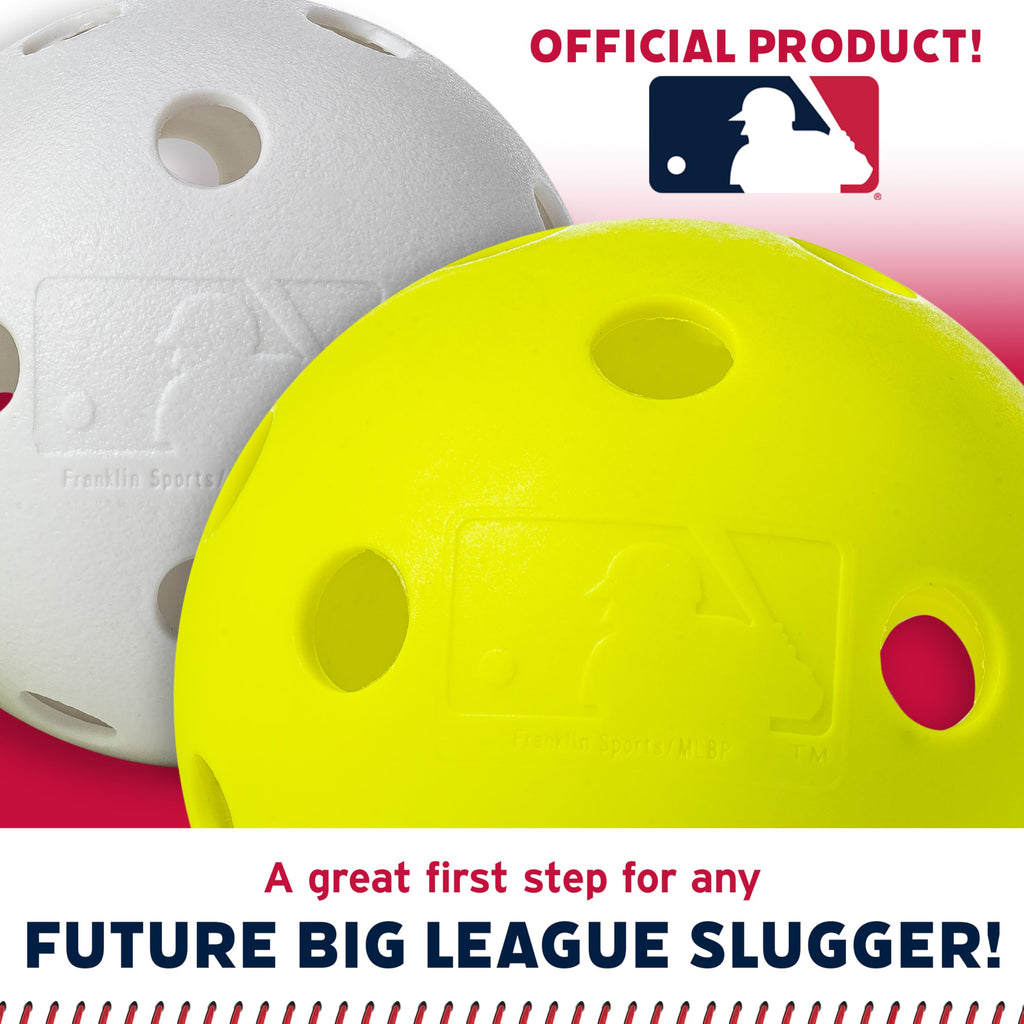 Franklin Sports Plastic Softballs - Mlb - Includes 6 Balls For Batting Practice Or Backyard Baseball Play - Replacement Balls -