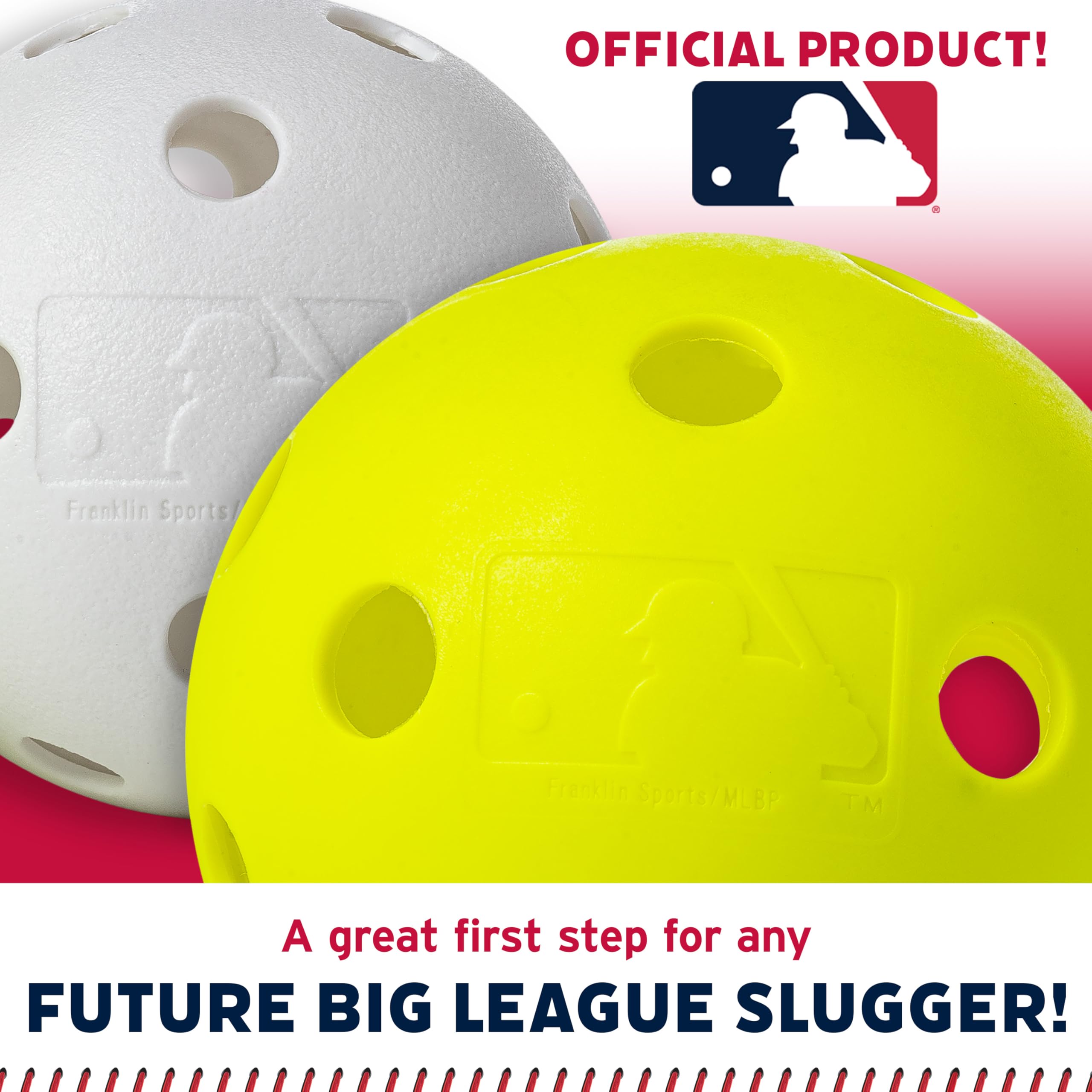 Franklin Sports Plastic Softballs - Mlb - Includes 6 Balls For Batting Practice Or Backyard Baseball Play - Replacement Balls -