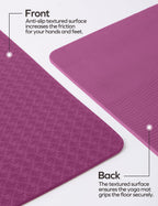 Ewedoos Yoga Mat With Alignment Marks, Yoga Mat Thick 1/4'' Textured Surfaces Exercise Mats For Home Workout Eco Friendly Tpe Fi