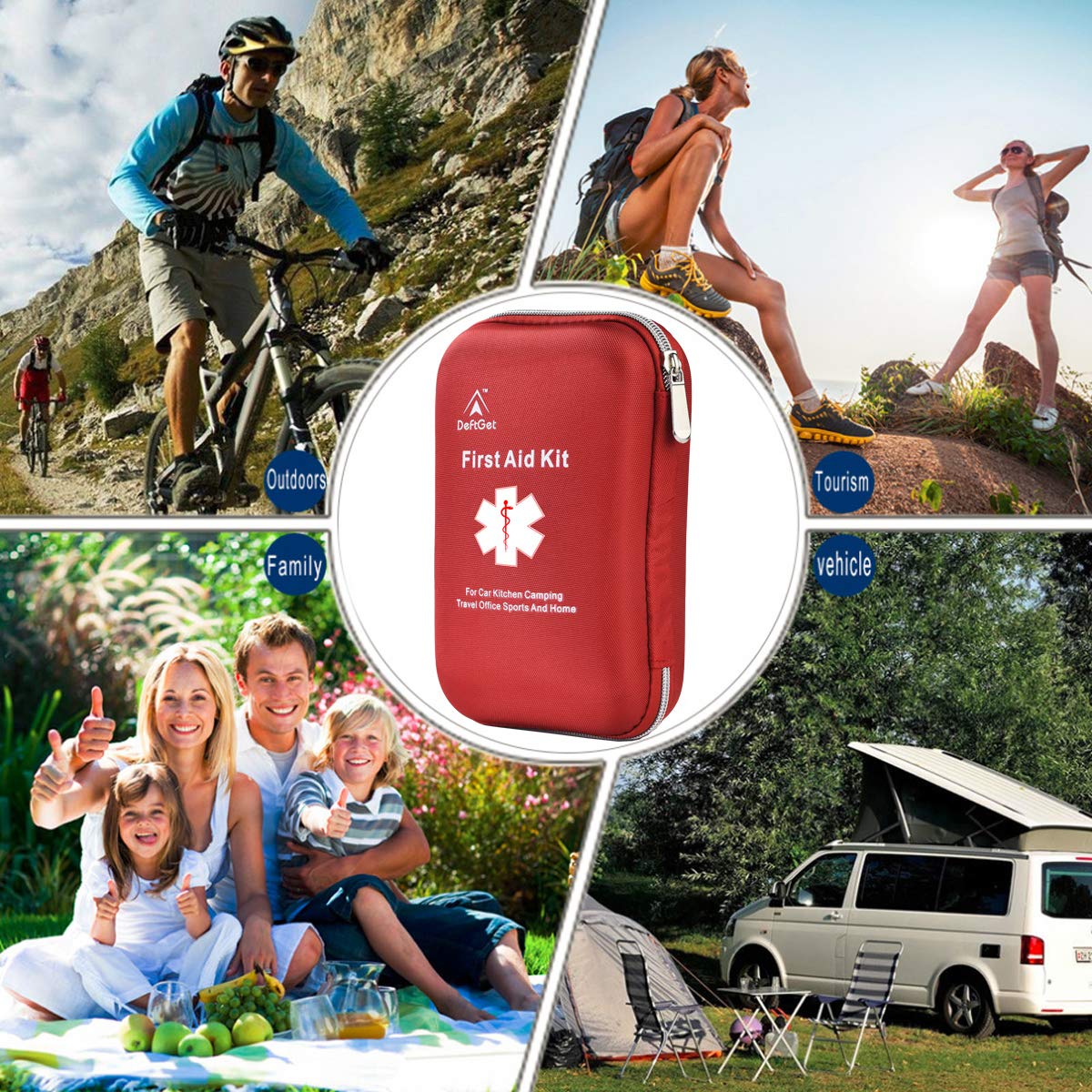 Deftget 163 Pieces First Aid Kit Waterproof Ifak Molle System Portable Essential Injuries Medical Emergency Equipment Survival K