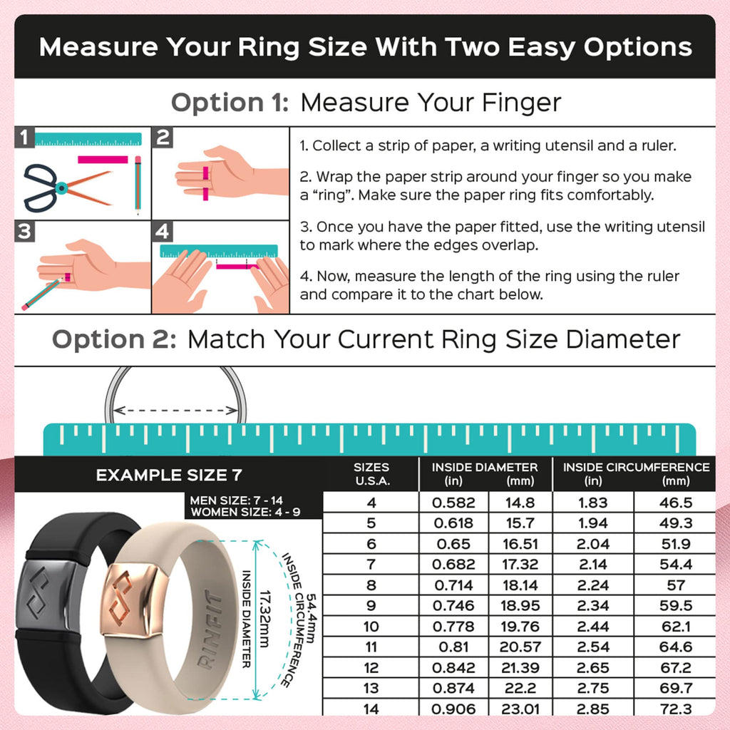 Rinfit Silicone Rings For Women - Silicone Wedding Bands Women - Infinity Ring With Metal Plate - Rubber Rings Women - Metalnfin