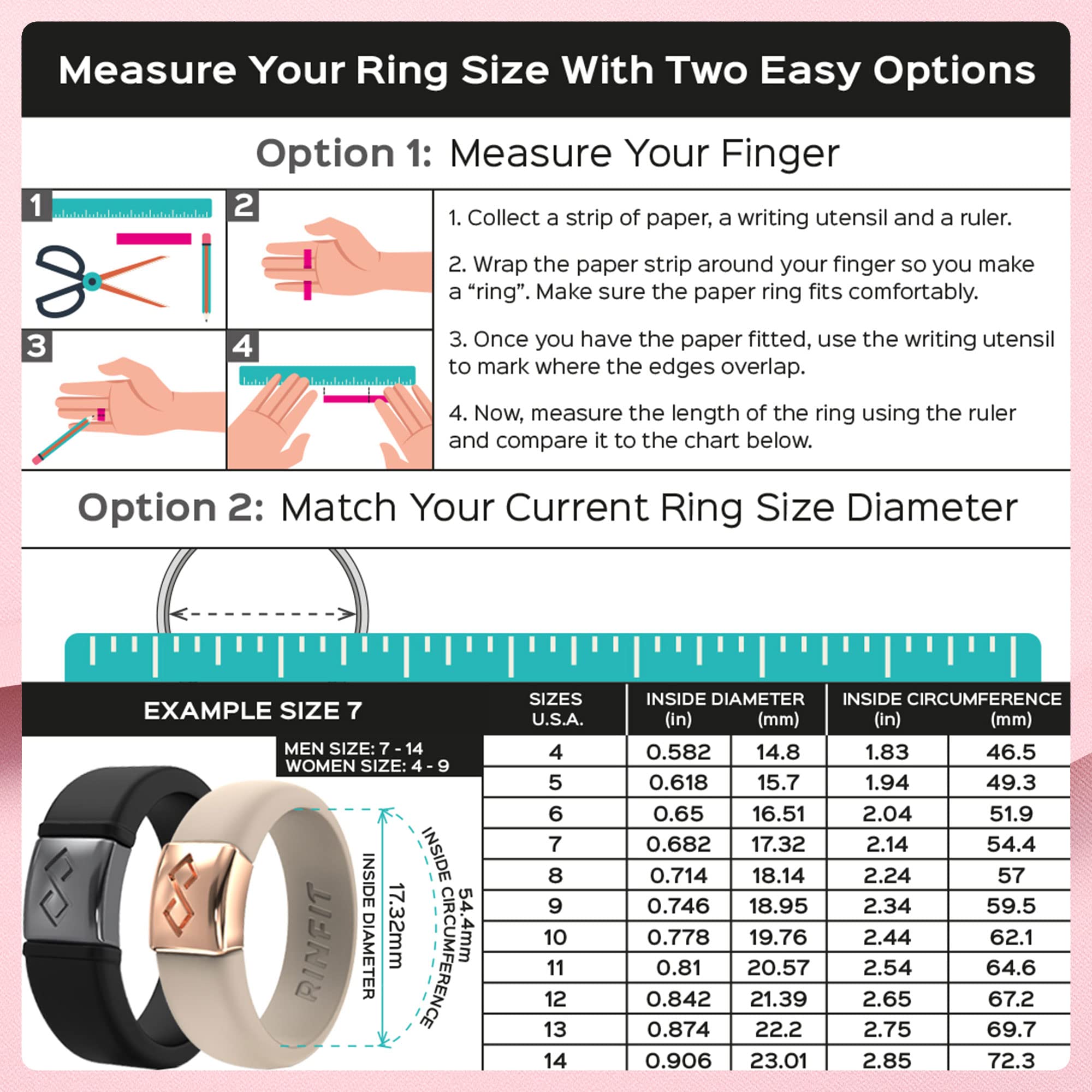 Rinfit Silicone Rings For Women - Silicone Wedding Bands Women - Infinity Ring With Metal Plate - Rubber Rings Women - Metalnfin