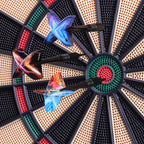 Electronic Soft Tip Dartboard Set With Cabinet, 12 Darts Led Display (X-Classic Darts)