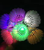 Zhenan Led Badminton Shuttlecocks Dark Night Glow Birdies Lighting For Outdoor & Indoor Sports Activities (Feather_6Pcs)