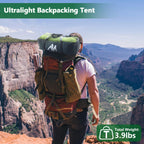 Ayamaya 1 Person Tent For Backpacking - Lightweight Single Person Hiking Tent With Skylight & Waterproof Rainfly & Ground Vents,