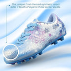 Vizari Frost Youth Firm Ground Soccer Cleats for Natural Grass and Outdoor Play - Blue/Purple