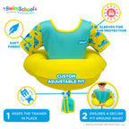 Swimschool Ultra Swim Trainer - Heavy Duty Toddler Swim Vest Floatie - Comfortable Sweater-Fit Design With Adjustable Safety Sea
