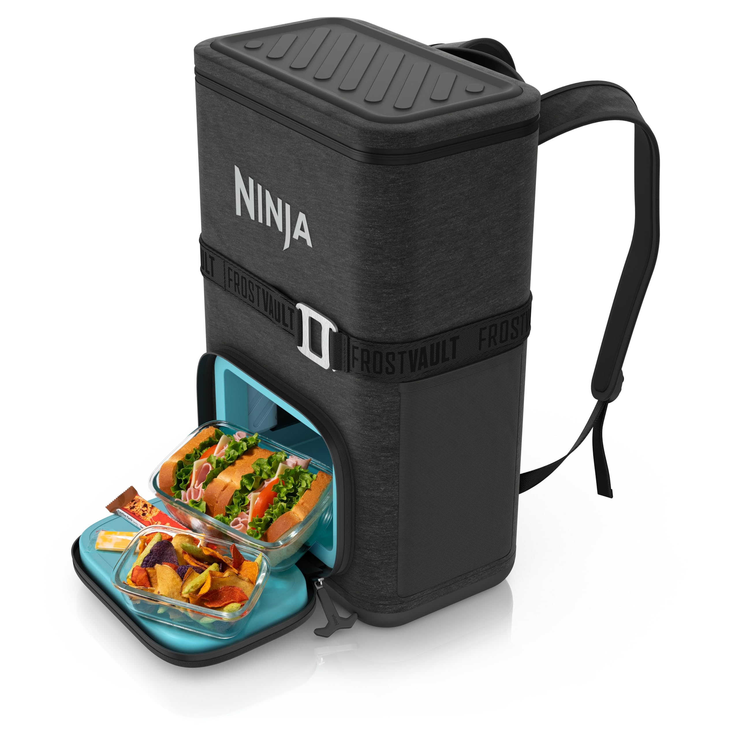 Ninja | Backpack Cooler | Frostvault Go 24 Can Soft Cooler | Leakproof Zipper With Built In Can Opener, 2 Ice Packs & Dry Storag