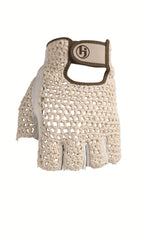 Hj Glove Women'S Snow White Original Half Finger Golf Glove, Large, Left Hand
