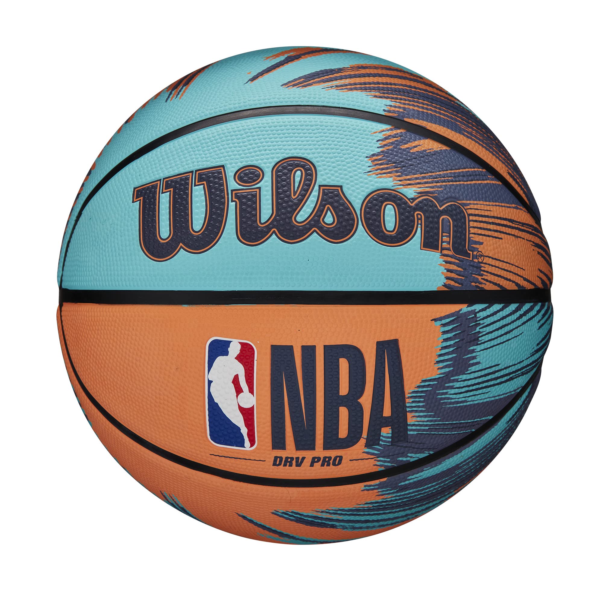 WILSON NBA DRV Pro Streak Outdoor Basketball - Size 6-28.5, Blue/Orange