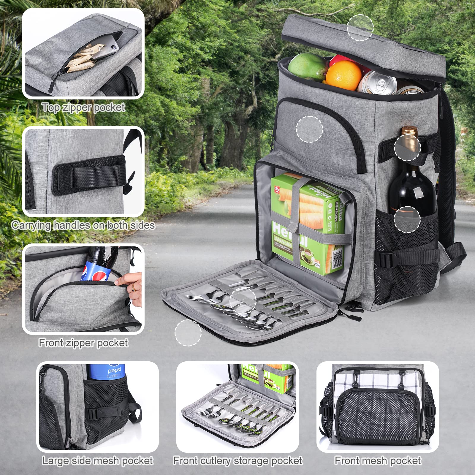 Dewur Cooler Backpack 45 Can Large Capacity Insulated Backpack, Waterproof And Leak-Proof, Portable With Bottle Opener, Perfect