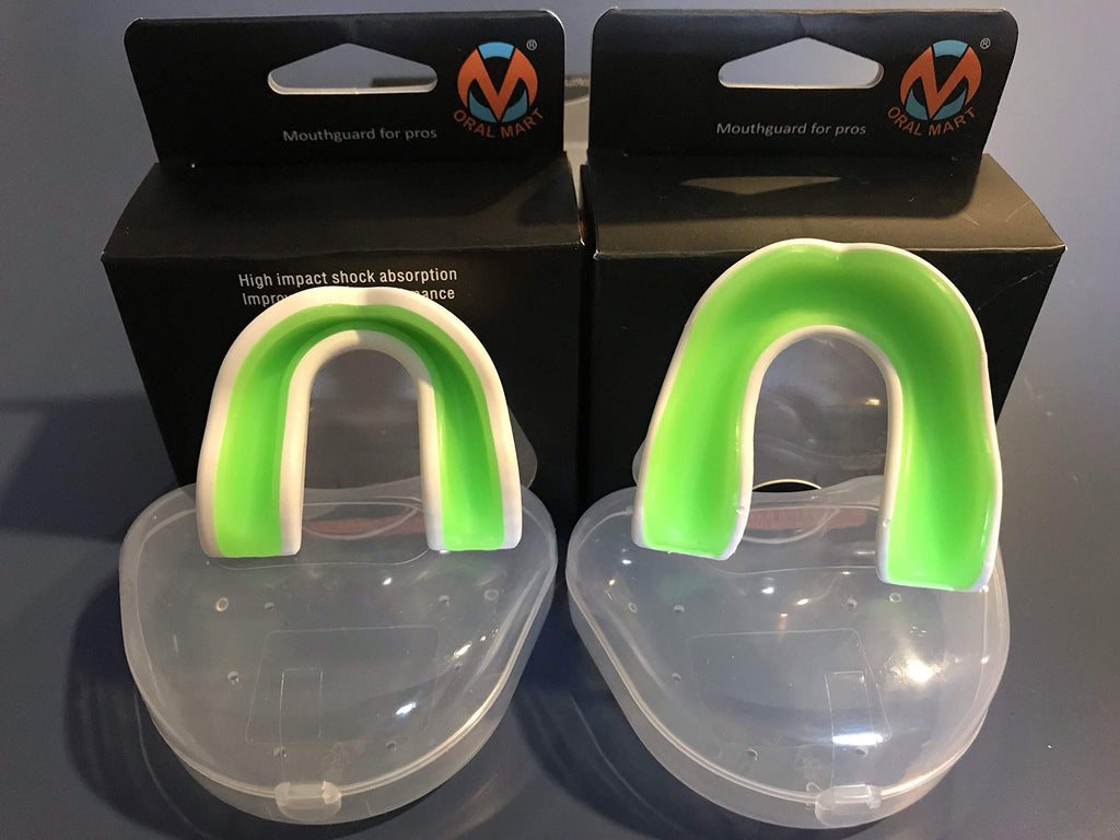 Oral Mart White/Green Youth Mouth Guard For Kids - Youth Mouthguard For Karate, Flag Football, Martial Arts, Taekwondo, Boxing,