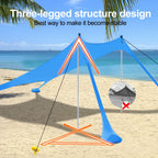 Beach Canopy Tent Sun Shade With Upf 50+ Uv Protection, Beach Tent Sun Shelter With Sandbags, Poles And Ground Pegs And Anti-Win