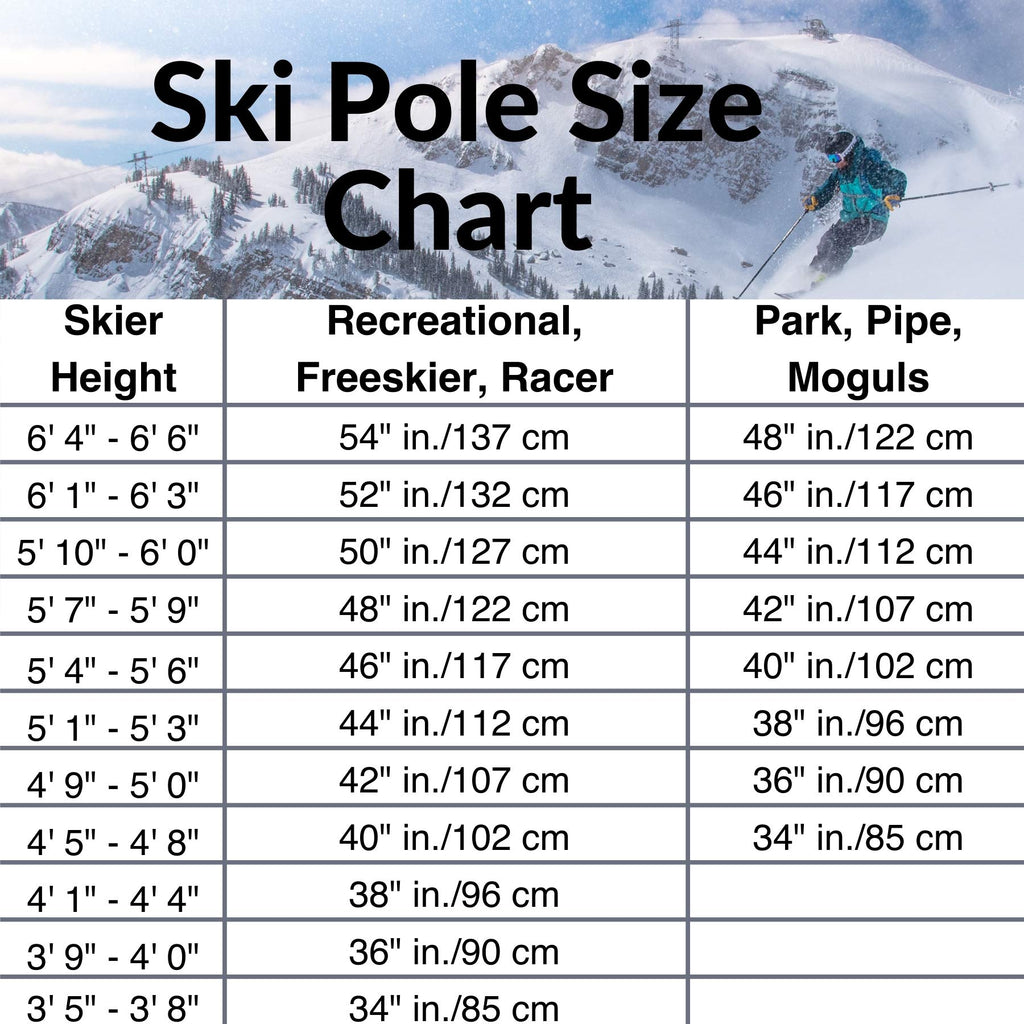 Ski Poles Graphite Carbon Composite - Zipline Lollipop U.S. Ski Team Official Supplier (Black Liquorice, 46'' In./117 Cm)