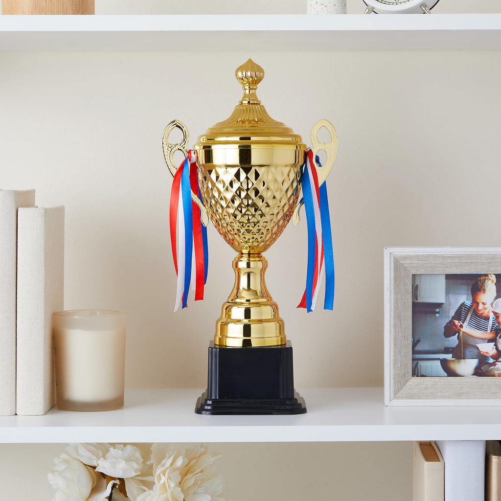 Juvale Large Gold Trophy Cup For Sports Championships, Tournaments, Award Competitions, Spelling Bee (15.2 X7.5 X 4.75 In)