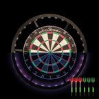 Accudart Nighthawk 2 In 1 Led/Blacklight Bristle Dartboard Surround Set - Official Size Dartboard - 360 Degree Lighting - Blackl
