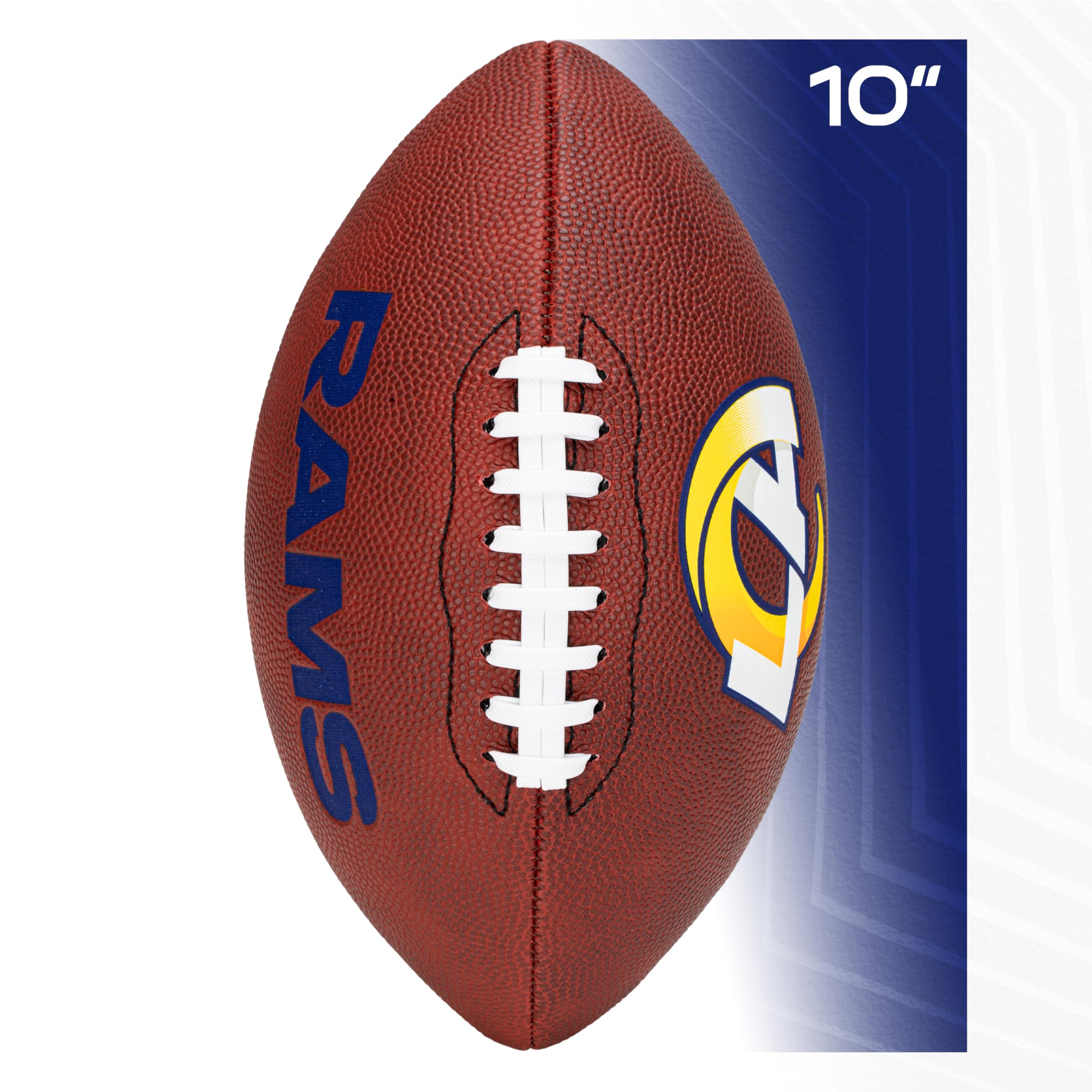 Franklin Sports Nfl Los Angeles Rams Football - Youth Junior Size Football For Kids - Official Nfl Team Logo + Colors Youth Ball