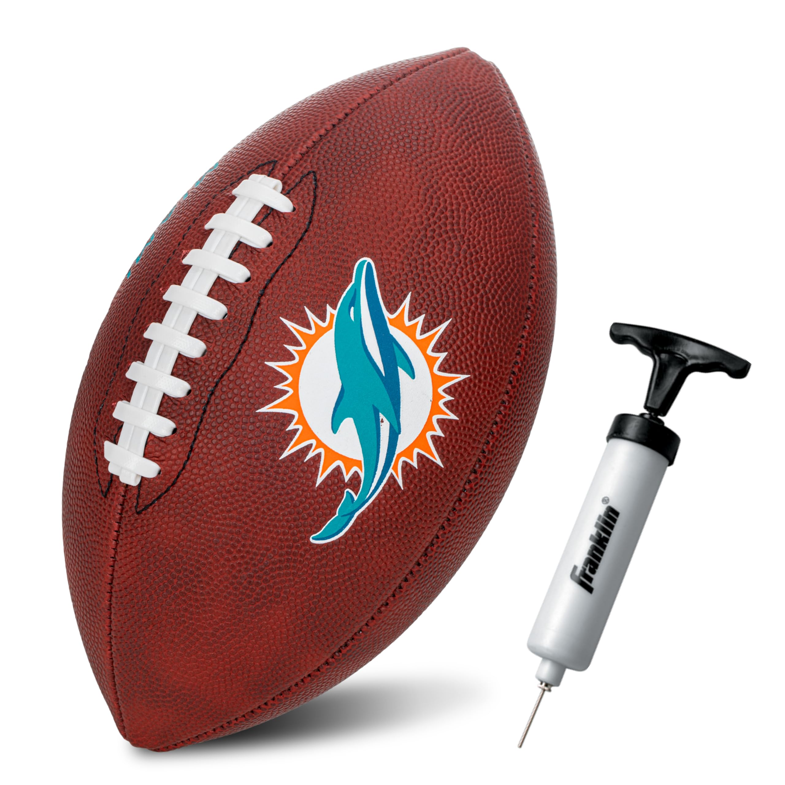 Franklin Sports Nfl Miami Dolphins Football - Youth Junior Size Football For Kids - Official Nfl Team Logo + Colors Youth Ball -