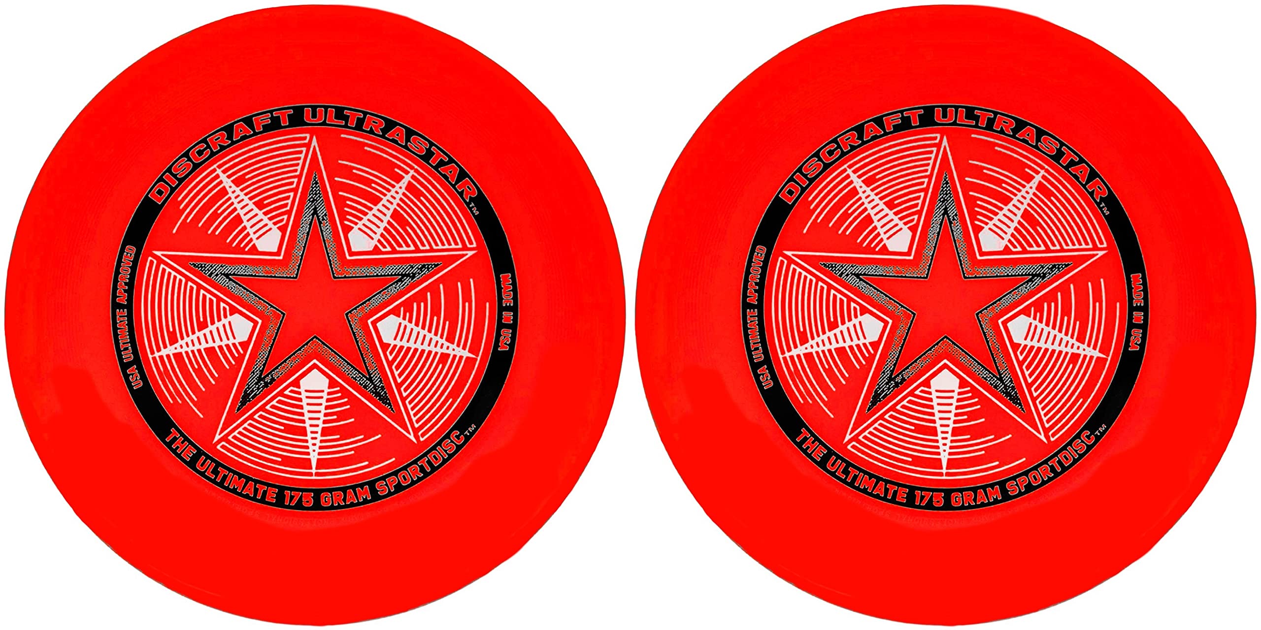 Discraft 175 Gram Ultra Star Sport Disc - 2 Pack (Red & Red)