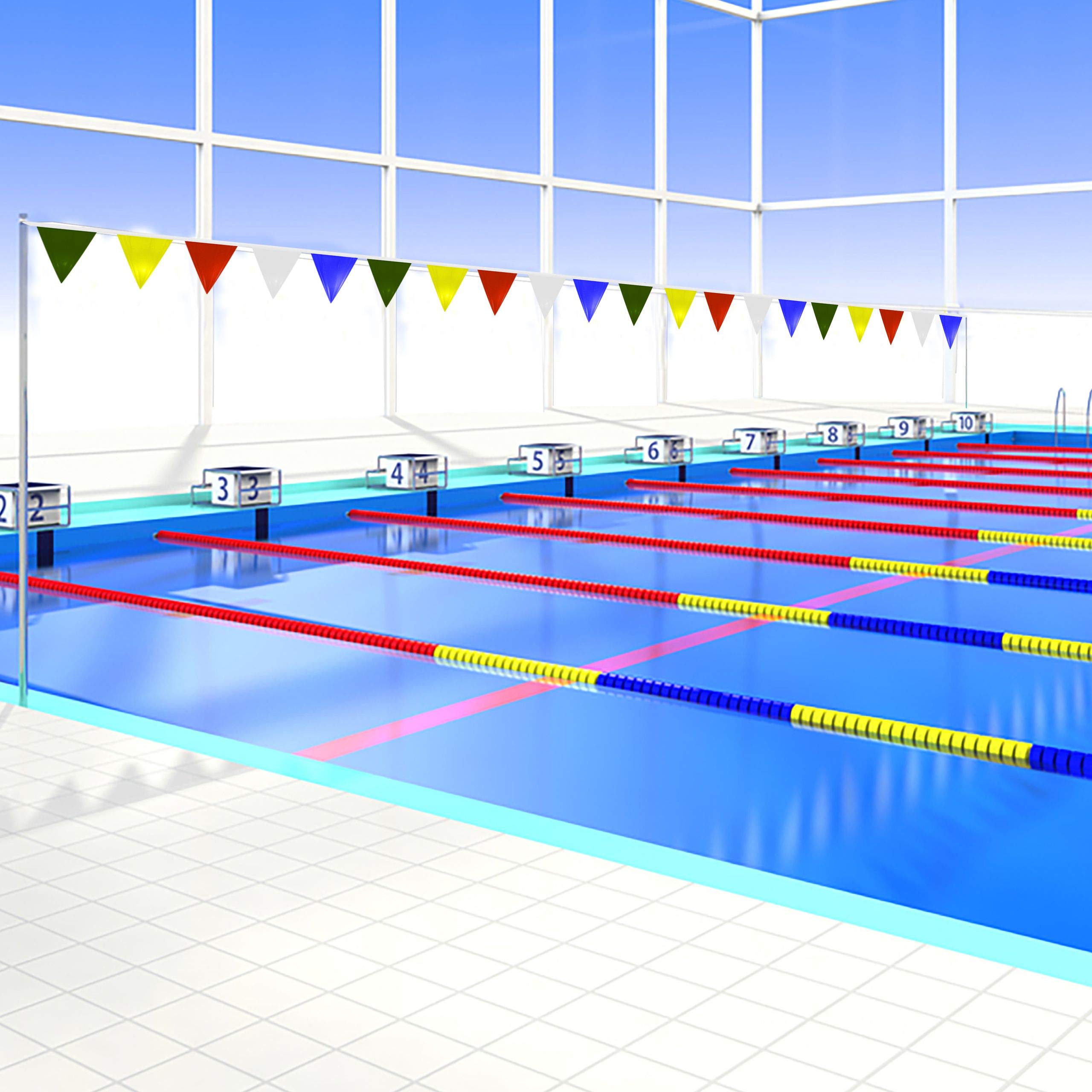 Water Gear Backstroke Flags - Meets All Regulations - Heavy-Duty Vinyl - Great For Swimmers And Divers - Competitive Swim Gear -