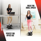 Mini Stepper & Stair Climber Machine - W/Resistance Bands Set - Portable Step Exerciser - Built In Monitor - Heavy Duty Max 330