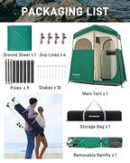 Kingcamp Shower Tent, Portable Privacy Tent Outdoor Camping 1/2 Room Toilet Tents With Shower Bag & Dressing Room For Travel Bea