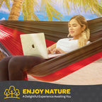Durable Hammock 400 Lb Capacity, Nylon Camping Hammock Chair - Double Or Single Sizes W/Tree Straps And Attached Carry Bag - Por