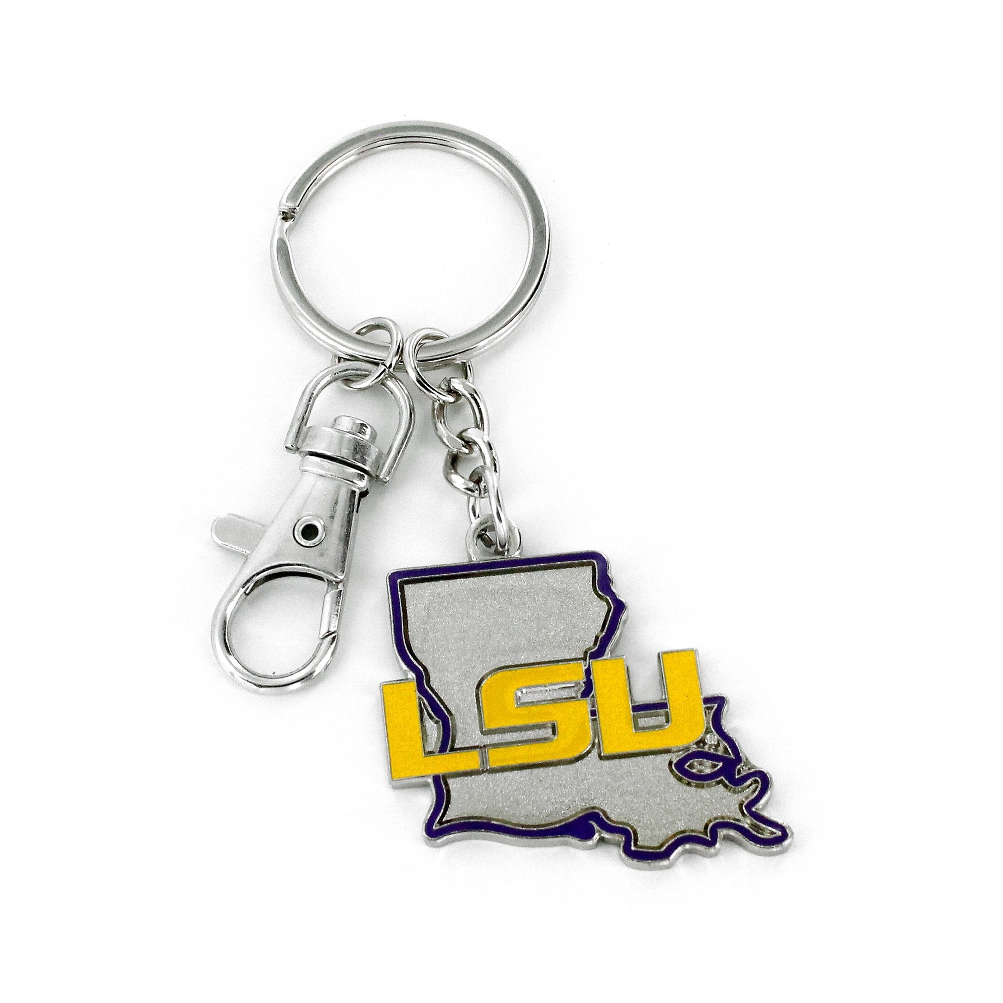 Ncaa Lsu Tigers Heavyweight Home State Design Keychain
