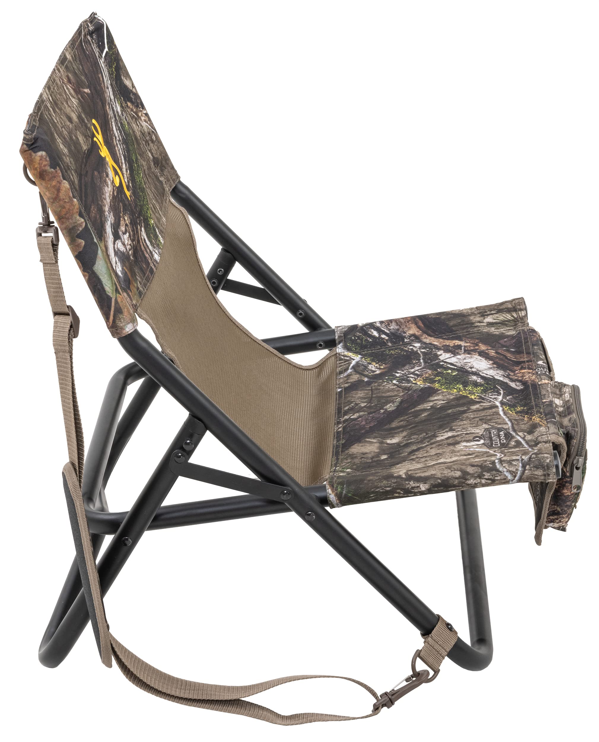 Browning Low-Profile Woodland Hunting Chair With Flat-Folding Design, Durable Steel Frame, Hanging Call Organizer Pocket, And Pa