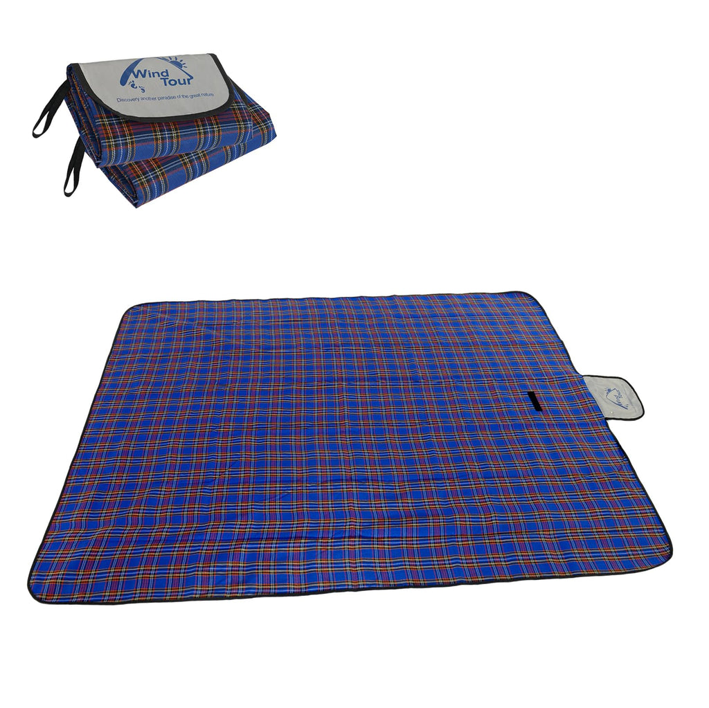 Wind Tour Family Outdoor Waterproof Durable Picnic Blankets With Carry Strap,Foldable 59  70.9 Inch Sandproof Picnic Floor Mat F