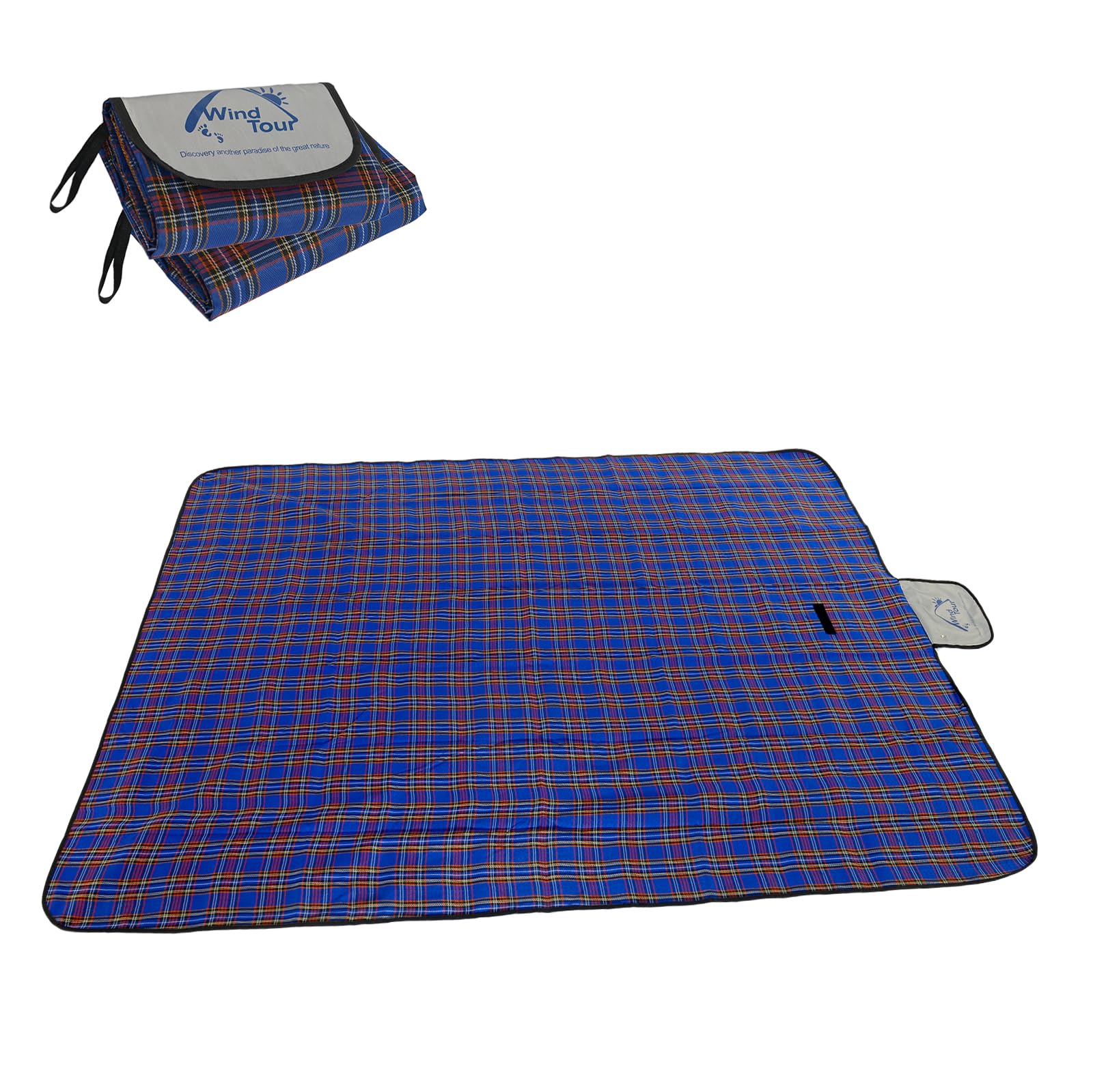 Wind Tour Family Outdoor Waterproof Durable Picnic Blankets With Carry Strap,Foldable 59  70.9 Inch Sandproof Picnic Floor Mat F