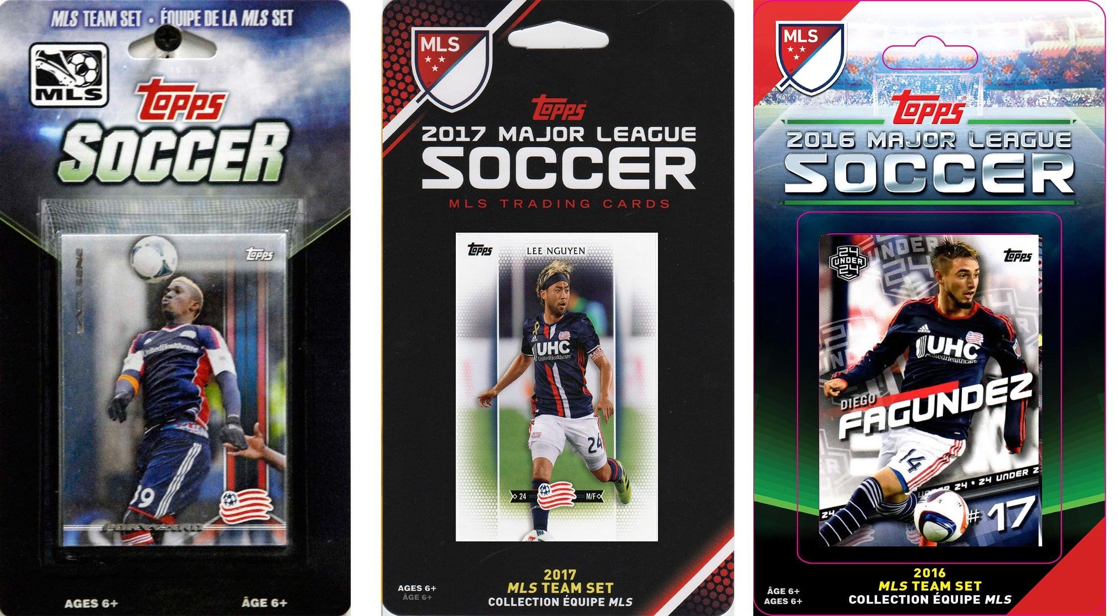 Mls New England Revolution 4 Different Licensed Trading Card Team Sets
