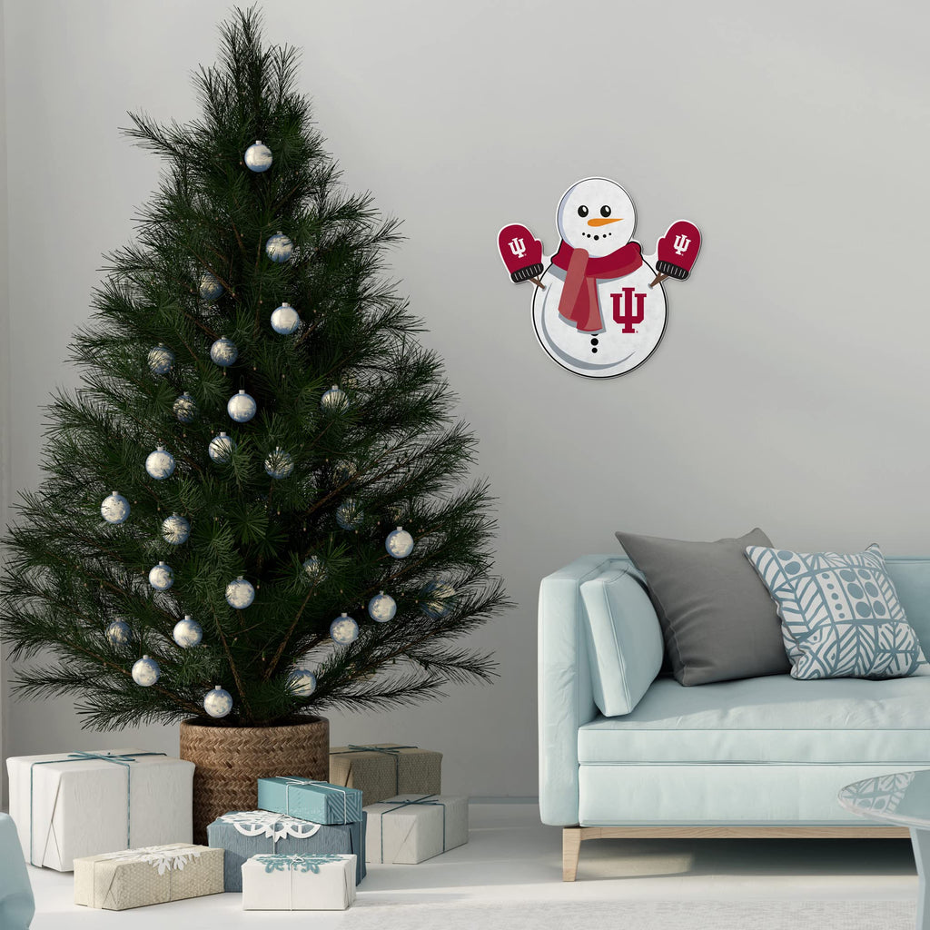 Rico Industries Ncaa Indiana Hoosiers Snowman Shape Cut Pennant - Home And Living Room D  Cor - Soft Felt Ez To Hang, 18X0.10X18